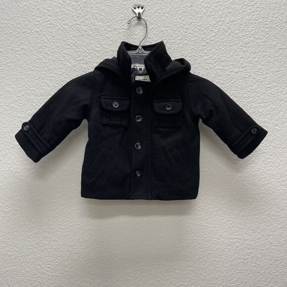 Old Navy Unisex Youth Baby Wool Blend Hooded Pea Coat Size 6-12 Months Coat